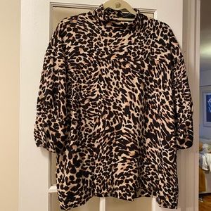 Zara cheetah print blouse